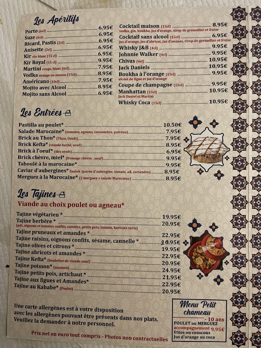 Menu Les Dunes D'or Couscous-1